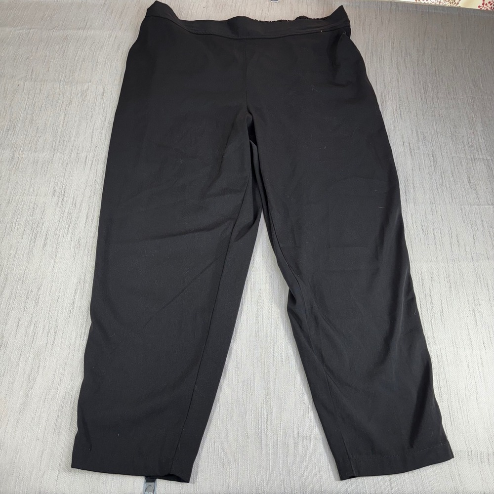 Max‎ Studio Womens 3X Black Pull On Cropped Tapered Pants Elastic Back Plus Size